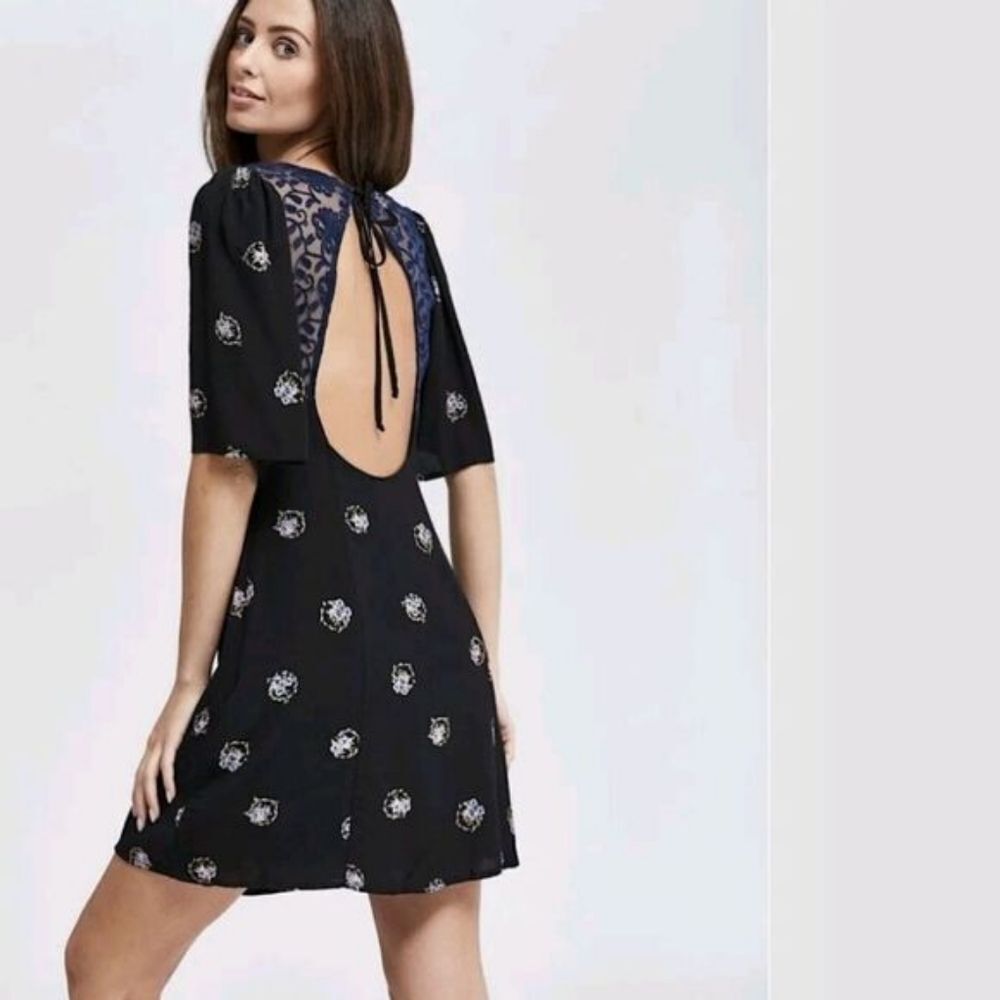 Free People Black Clove MockingbirdβKeyhole Back A-line Miniβ Dress Size 4